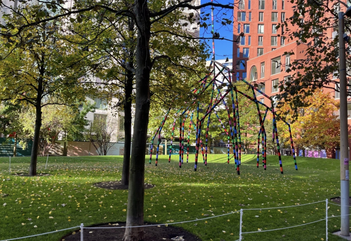 Lewis Cubitt Park has a steel sculpture by Eva Rothschild